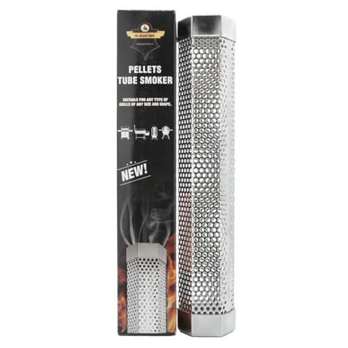 Sicuro e facile da usare Mr. Barrel BBQ Pellets Tube Smoker in acciaio inox, 30 cm x 5 cm, adatto per tutte le griglie, adatto a tutti i pellet affumicati, per affumicare freddo e caldo