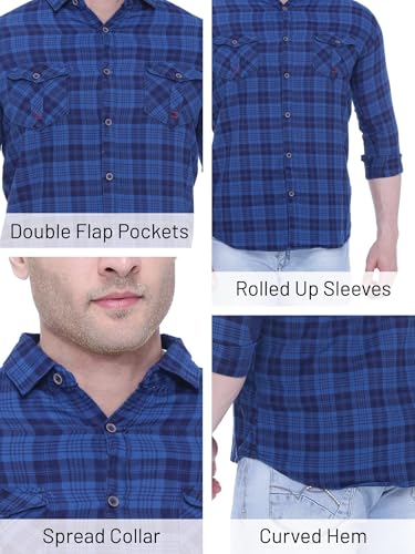Image of Kuons Avenue Men's Regular Fit Cotton Casual Shirt | Spread Collar | Full Sleeves - Comfortable Everyday Wear