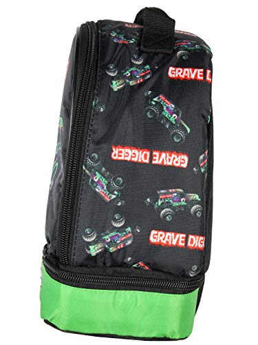 Image of INTIMO Monster Jam Grave Digger Monster Truck Lunch Bag Dual-Compartment Cooler Bag Insulated Lunch Box for School, Work and Travel 10 inch