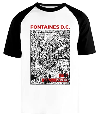 Photo de The DC from Dublin Street T-Shirt Baseball Blanc Unisexe Manches Courtes Noir