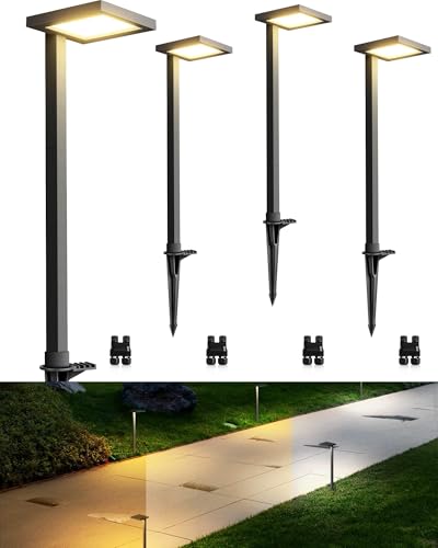 SUNVIE 3CCT Low Voltage Pathway Lights Wired Pathway Lights Outdoor 5W 3000K Anti Glare LED Low...