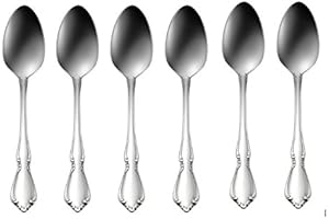 Chateau Teaspoons - Set of 6, Premium Polished Stainless Steel Teaspoons