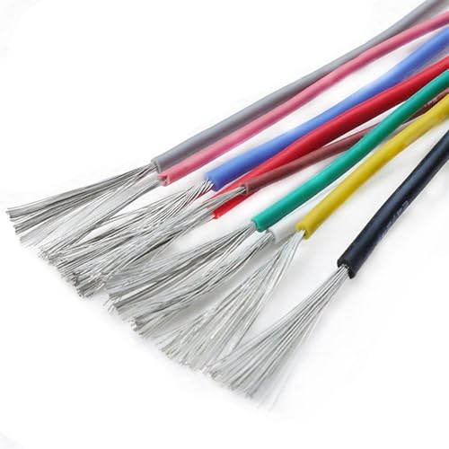 Outdoor Extension 2 Meters 5 Meters UL3239 Insulated Tinned Copper Silicone Wire 3000V 14AWG 30AWG 3KV Flexible Soft Electrical Cable Solar sheathed(Color:Yellow,Size:2meter 20 AWG)