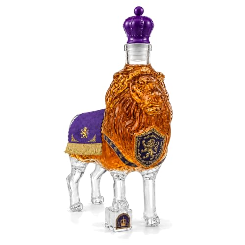 Royal Lion Whiskey Decanter, Borosilicate Glass, 7.87 in