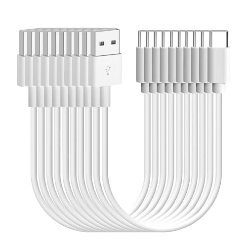 USB Type C ケーブル 0.5m 短い 10本セット【3A出力で超急速充電 USB2.0準拠品 】LpoieJun タイプC (USB A to USB C)ケーブル 高耐久TPE素材 スマートフォン/タブレット/ゲーム機のタイプｃ機種に対応 ホワイト