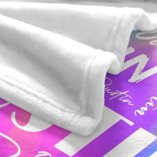 Name Blanket Personalized Name Blanket Customized Blanket with Name Text for Adult Kid Birthday Christmas Mothers Fathers Valentines Day Gift