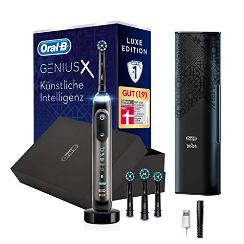 Genius X Luxe Edition Elektrische Zahnbürste/Electric Toothbrush mit künstlicher Intelligenz, Putztechnikerkennung & Bluetooth-App, 6 Modi,