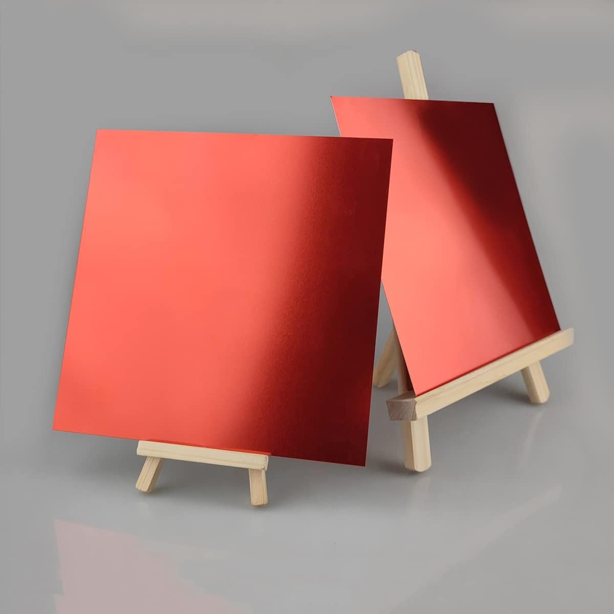 5pcs Aluminum Sheet Metal, Thin Aluminum Plate Red Anodized Anodising Blank Color Laser Marking Engraving Anodised Aluminum Sheet Plate for Construction 10cm×10cm 20cm×20cm (Size : 100X100X