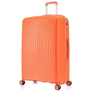 DK Luggage 24″ Medium Hard Shell Polypropylene PP Suitcase 4 Wheel Spinner Luggage PP20 Orange