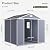 Aoxun 8 x 6 FT Outdoor Storage Shed with Window, Resin Shed with Floor & Lockable Doors, Garden Shed Waterproof Plastic Tool Shed with Sloped Roof for Backyard, Garden, Patio, Lawn, Grey