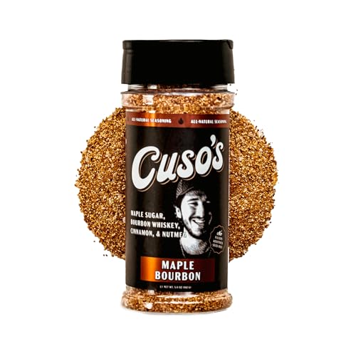 Cuso's Maple Bourbon Rub BBQ Seasoning - All-Natural Steak Seasoning - Spices for Grill, Marinade &amp; Smoking - 1 Count BBQ Rub - 5 oz bottle