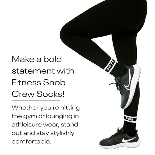 Image of Premium All Black Striped Crew Socks for Women, Athletic Gym & Running Socks for Women over 50, 50th Birthday Gifts for Her, Womens Sports Socks, One Size Fits Most