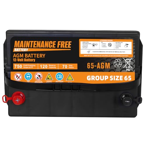 Image of BCI Group 65 AGM Car Battery, 12V 70Ah 750CCA Automotive Battery Premium Maintenance Free, 120RC, 36 Months Warranty