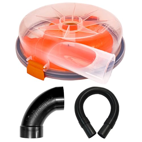 Dustopper PRO, Low-Profile Dust Separator for Shop Wet/Dry Vacuums, Up to 99.9% efficiency, Fits Standard-Lid Gallon Buckets, Made in USA. (One Dust Collector, One Elbow, One Hose)
