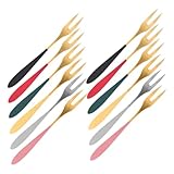 ULTECHNOVO 12 Piezas Tenedores Pequeños de Acero Inoxidable para Postres y Frutas Diseño Ergonómico y Elegante Aptos para Ensaladas Aperitivos y Fiestas Reutilizables