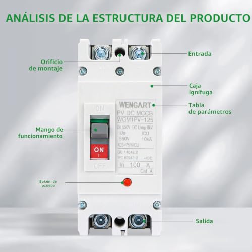Evite averías en baterías con el disyuntor DC 2P 80A de caja moldeada 3