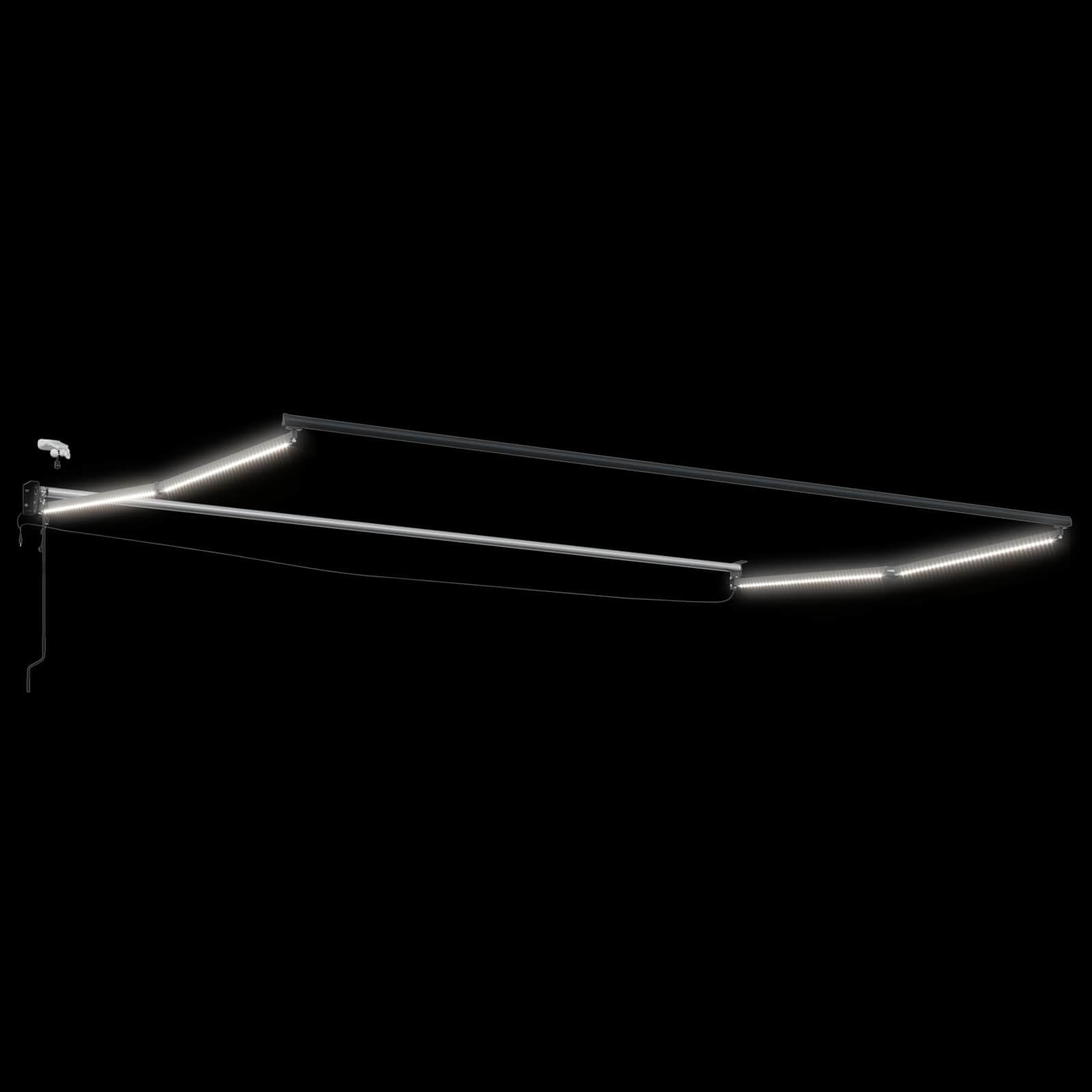 Toldo eléctrico extensible con LED, sensor meteorológico, marco de aluminio, resistente al agua, resistente a los rayos UV, eléctrico, ideal para balcón, terraza, jardín, protección solar