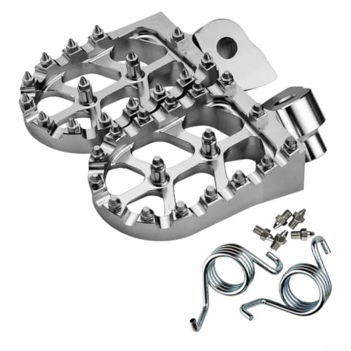 Repose-pieds moto tout-terrain aluminium CNC argent piquet cales moto aventure