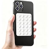 Pack Silicone Suction Phone Wallet (Stick-on) – Adhesive Credit Card Holder with Suction Cups for Mirror/Shower – Cute ID Pouch Case for iPhone/Android, Cool Gadget Gifts (White)