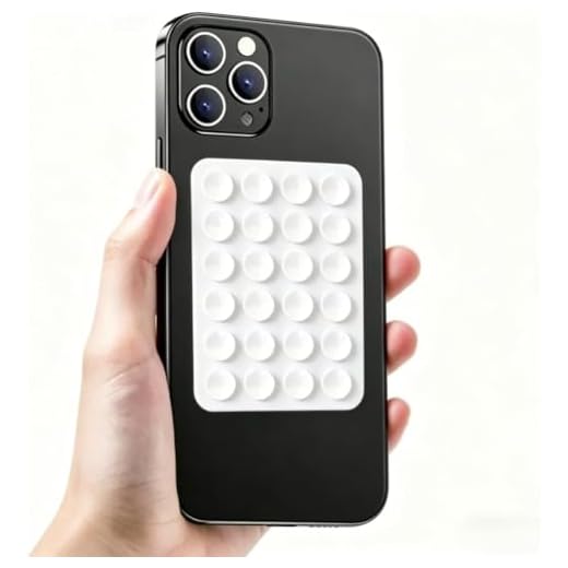 Pack Silicone Suction Phone Wallet (Stick-on) - Adhesive Credit Card Holder with Suction Cups for Mirror/Shower - Cute ID Pouch Case for iPhone/Android, Cool Gadget Gifts (White)