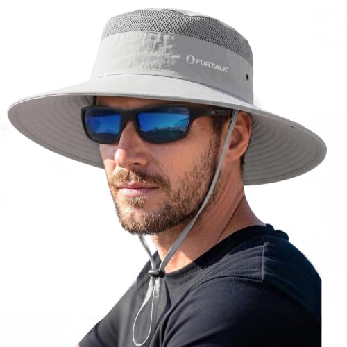 Image of FURTALK Sun Hats for Men Women UPF Sun Protection Breathable Wide Brim | Nylon UV Protection, Breathable Adjustable, 2-in-1 Wide Brim, Packable Water-Resistant, Fishing Hiking Summer