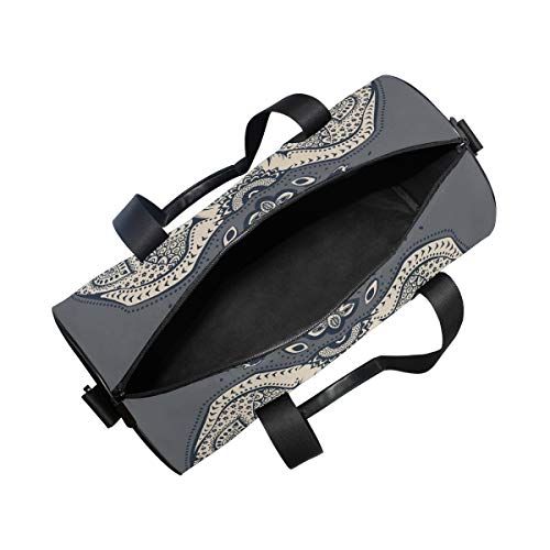 Sports Gym Duffle Bag Bohemian Style Elephant Travel Luggage for Men Women