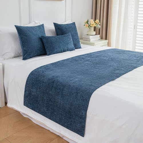 Housse de coussin bleue avec noyau 30 x 50 cm pour chaise et canapé - 4