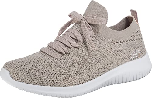 Skechers womens Ultra Flex - Statements Sneaker, Taupe, 7 US