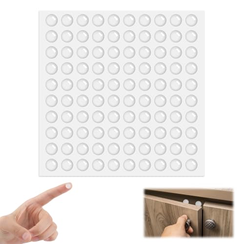 Lot de 100 butées de porte adhésives transparentes en silicone 8 x 2 mm pour sol, portes, armoires, tiroirs, meubles