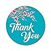 Chéri Souvenir Round Blossom Thank You Turquoise autocollants bleus 1.6 pouces joints d'enveloppe-45 Pcs