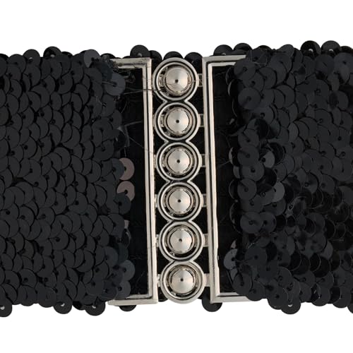 Ro Rox Sequin Stretch Belt - Sparkly Elastic Waist Belt for Dresses & Outfits2