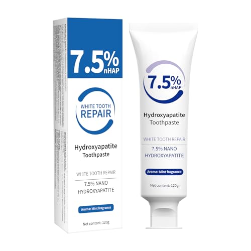 7.5% Hydroxyapatite Toothpaste, Nano Hydroxyapatite Toothpaste for Gentle Teeth Whitening, Breath Freshening, Teeth Repairing, Oral Health Care