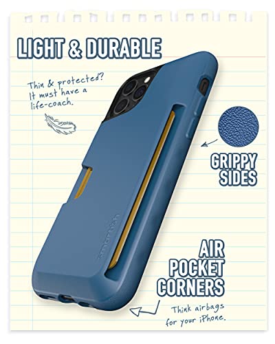 Image of Smartish iPhone 11 Pro Wallet Case - Wallet Slayer Vol. 1 [Slim + Protective] Credit Card Holder (Silk) - Blues on The Green
