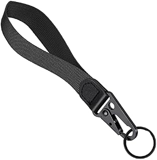 Yolev Wrist Lanyard Key Chain Wristlet Strap Keychain Holder Lanyard with Metal Key Rings for Car Keys ID Badges Card (Black)