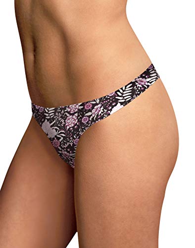 Maidenform Women's Comfort Devotion Lace Back Tanga Panties, Floral Wisteria Printblack, 7