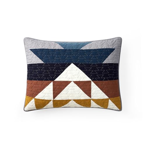 PENDLETON Explorer Twin Quilt Bedding Set with 1 Sham Premium Cotton Lightweight Quilted Bedspread Coverlet for Bed Rustic Home Decor Washable Dorm Room Bedding, 68-inch x 90-inch, Blue Grey