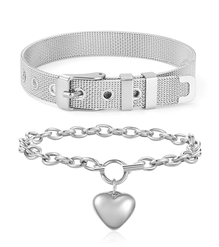 Kalamakala Pulsera 2 piezas, Exquisita Pulsera para hombre y mujer, pulseras personalizadas ajustables, pulsera de pareja para parejas, pulsera de pareja (Gris)