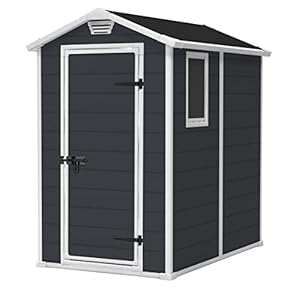 KETER 12-666033 – Premium kunsthars schuur 46s ANT, antraciet, 130 x 192 x 198 cm