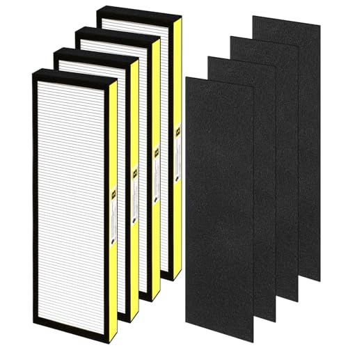 Image of FLT4825 HEPA Filter B Replacement for Germ Guardian Air Purifier Filter Replacement for AC4825 AC4300 AC4800 AC4850 AC4900 Filter Replace, 4 Pack HEPA Filter B + 4 Carbon Pre-Filters