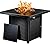Ciays 28 Inch Propane Fire Pit CSA-Listed Outdoor Fire Pit Table, 50,000 BTU Steel Gas Fire Pit with Lid and Lava Rock, Add Warmth and Ambience to Parties On Patio Deck Garden,Black,CIFPT3B
