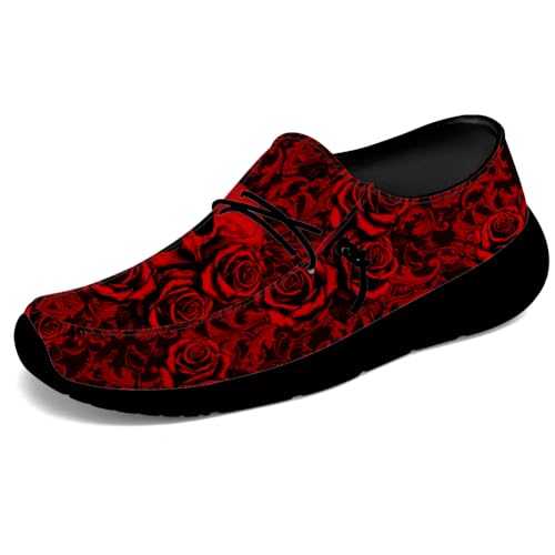 Quorax Skull Slip-on Shoes for Men Women Rose Loafers Gifts for Women Men3