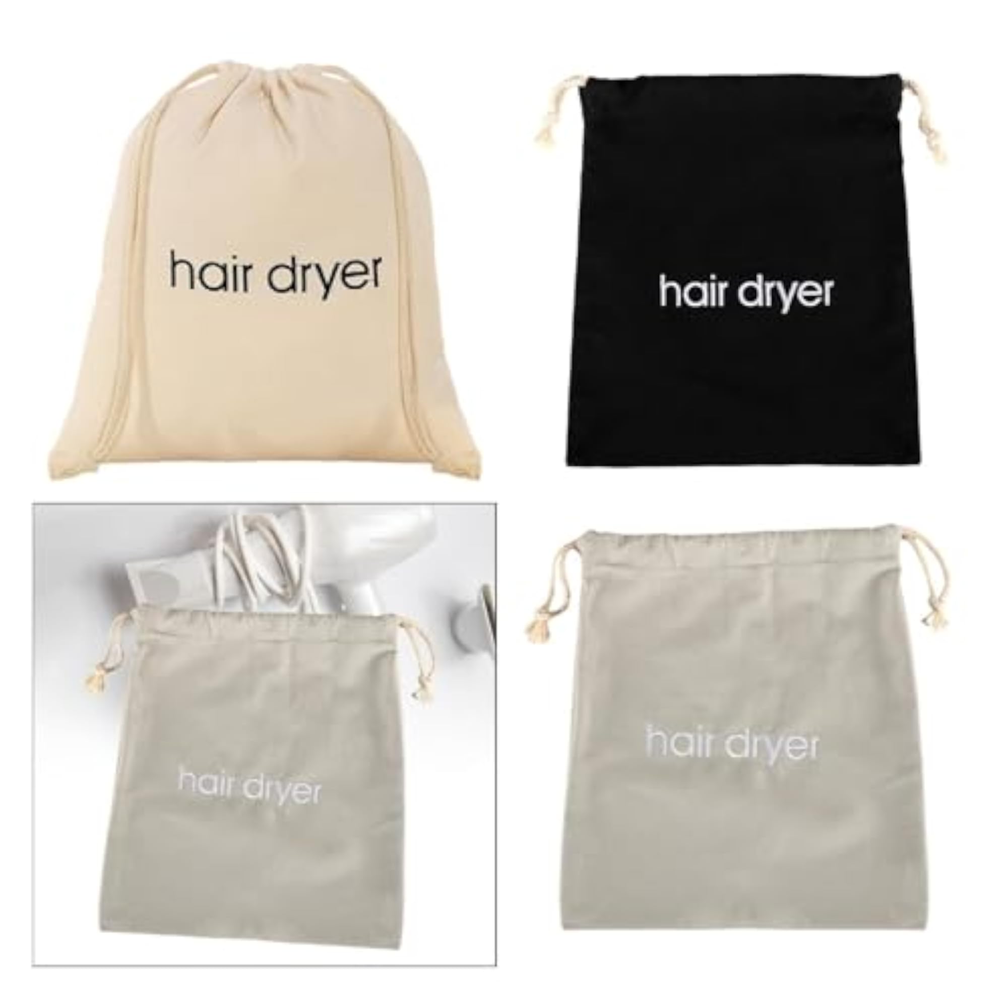 Dustproof Hairdryer Storage Bag, Travel-Friendly Drawstring Design