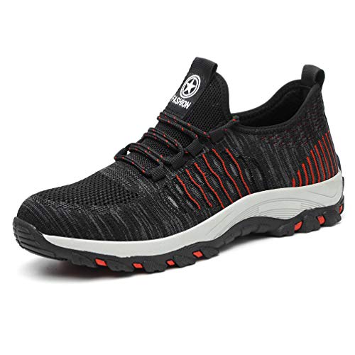AFFINEST Chaussures de sécurité Homme Femme S1 Embout Acier Protection Chaussures de Travail de Respirant légèr Plein air Anti-Perforation Basket Noir 44 Cover
