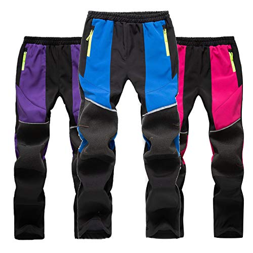 Winter Ski Pants for Boys Girls Waterproof Warm Elastic Waist Snowboard Pants Kids Fleece Snow Pants Zipper Pockets