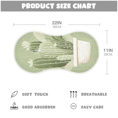 2 Pack Baby Burp Cloths, Soft Absorbent Burping Cloths for Babies, Cotton Milk Spit Up Rags, Large Size for Newborns, Baby Boys and Girls (Cactus)4
