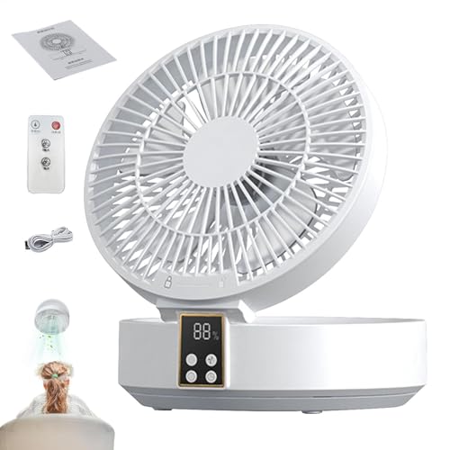 Ventilador de mesa silencioso,Ventilador de escritorio montado en la pared | Ventilador de mesa con ajuste de 3 velocidades - Circulador de aire eficiente con control remoto Diseño compacto que ahorra