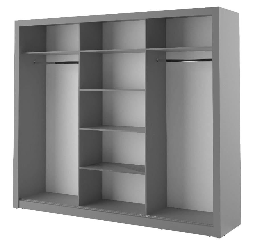 Image of engenering Wood Sliding Wardrobe with Mirror modeb Look Design Your Bedroom with This Beautiful Wardrobe