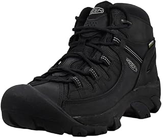 KEEN Men's Targhee 2 Mid Height Waterproof Hiking Boots, Black/Black, 10.5 Price In India