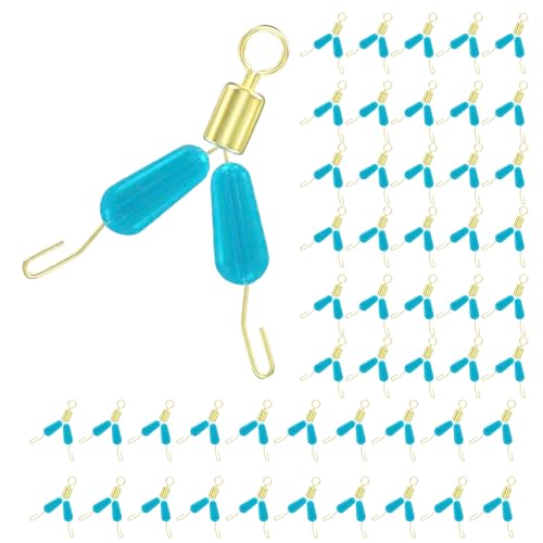 HUANGTNG 50Pcs Silicone Quick Sub Line Clamp Fishing Float Sinkers Stop Fishing Quick Hook Splitters Flexible Fork Sub Line Clamp