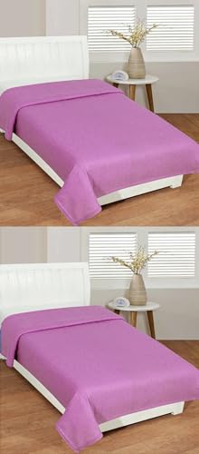 Image of Dream Living Woolen Blanket Warm and Super Soft Single Bed Blankets for All Season Multipurpose Polar Fleece /Summer 300 TC AC Blanket /Single Bed Blanket /Light Weight Blanket (Pink, Pack of 2)